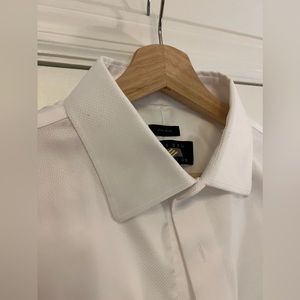 Joseph Abboud Men’s Non-Iron Formal Cuff Link White Dress Shirt Size 16 1/2